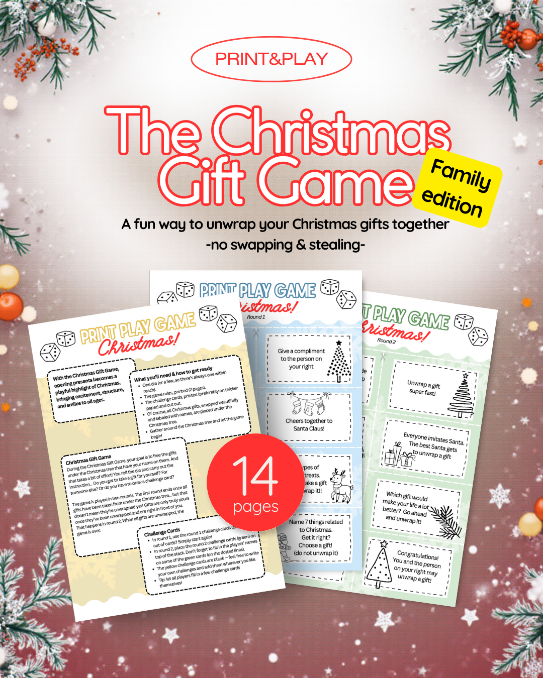 Christmas Gift Game –  Family Edition (Printable)